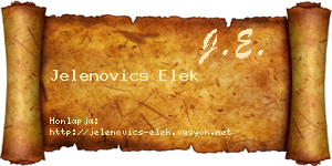 Jelenovics Elek névjegykártya